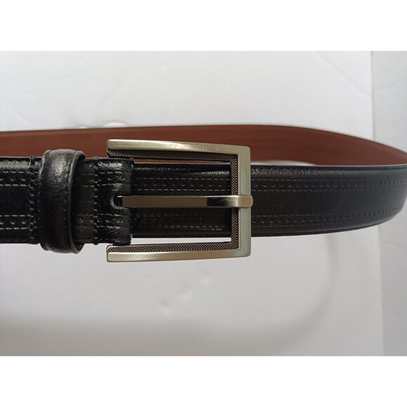 Handmade Italian Leather Belt Men's 40 Black Reversible - Picture 3 of 7